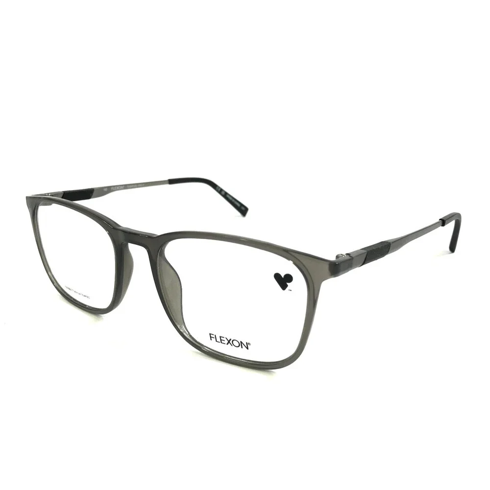 Flexon Eyeglasses Frames EP8017 057 Matte Gray Crystal Square Full Rim 54-19-145